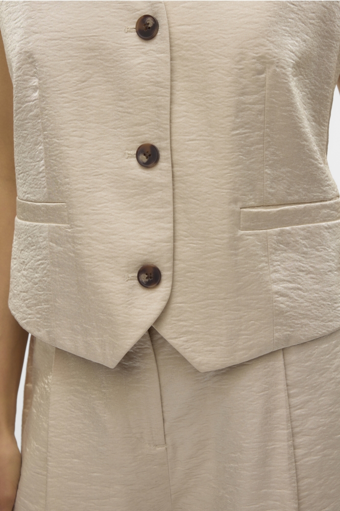 VMLIANA SL SHINY WAISTCOAT 10328657 OATMEAL